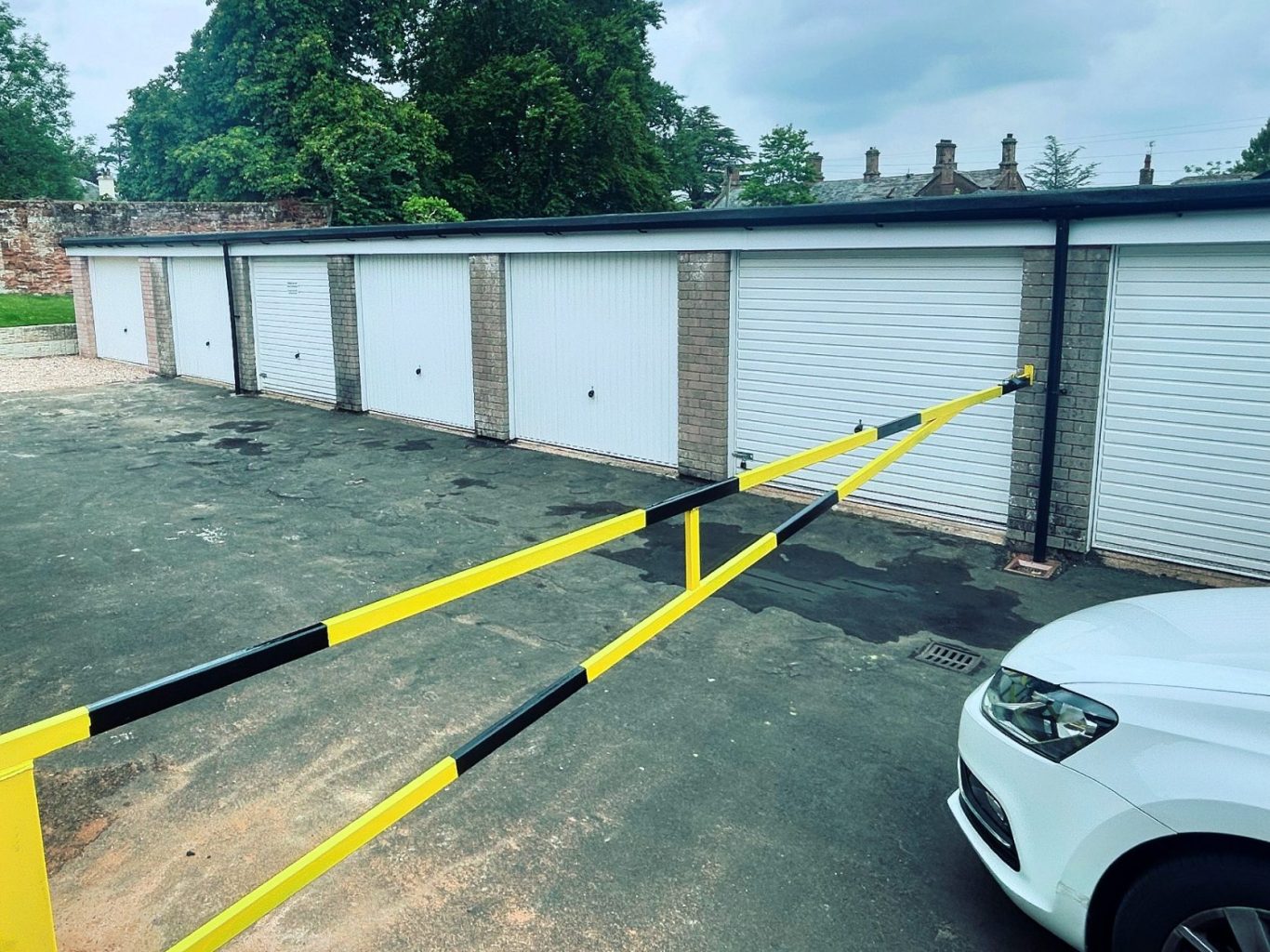 a row of lock up garages